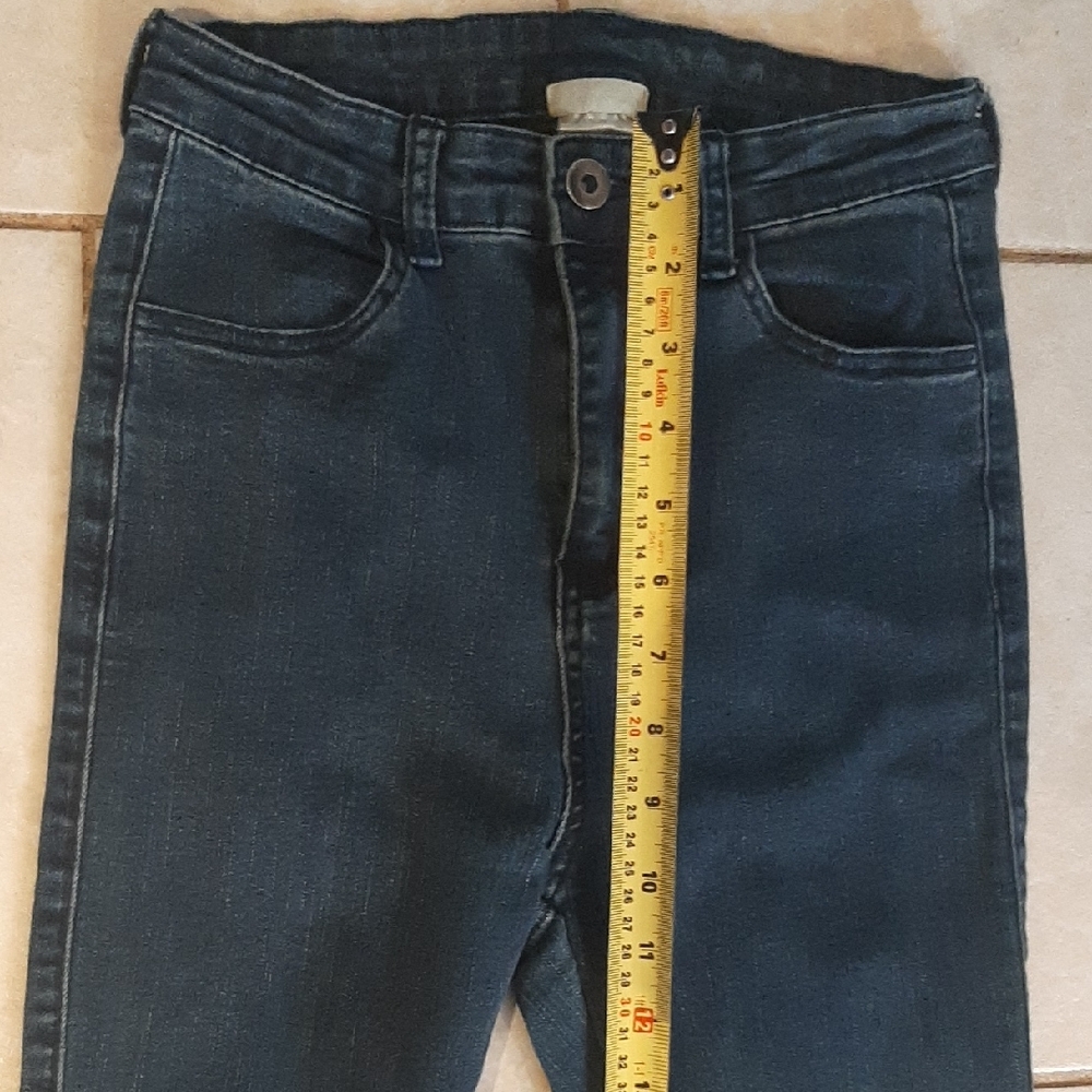 70'sThree🐦Bird🐦Nest Y2K☮HIPPIE Midnight Blue VINTAGE FLARE Jeans Sz XS/S - Picture 7 of 11